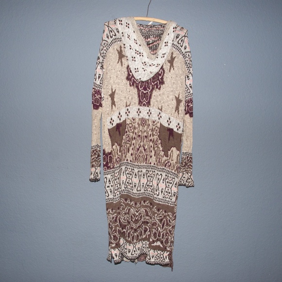 FREE PEOPLE Bandana Hooded Cardigan Sweater sz M - Picture 4 of 8